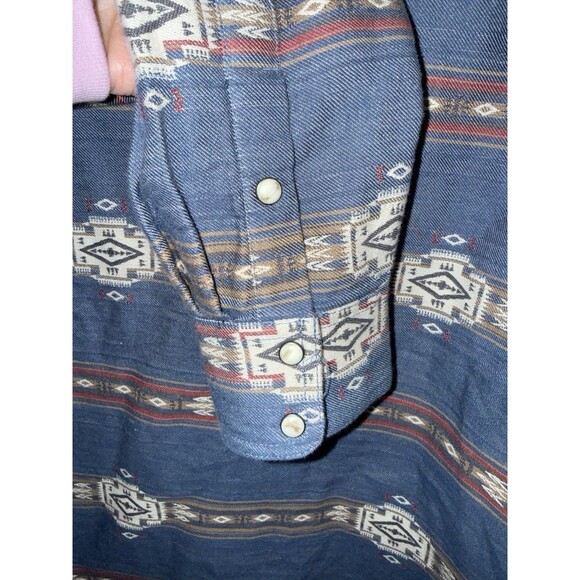 Ariat Aztec Western Pearl Snap Hector Retro Fit Long Sleeve Shirt Medium M Men's - Picture 7 of 7